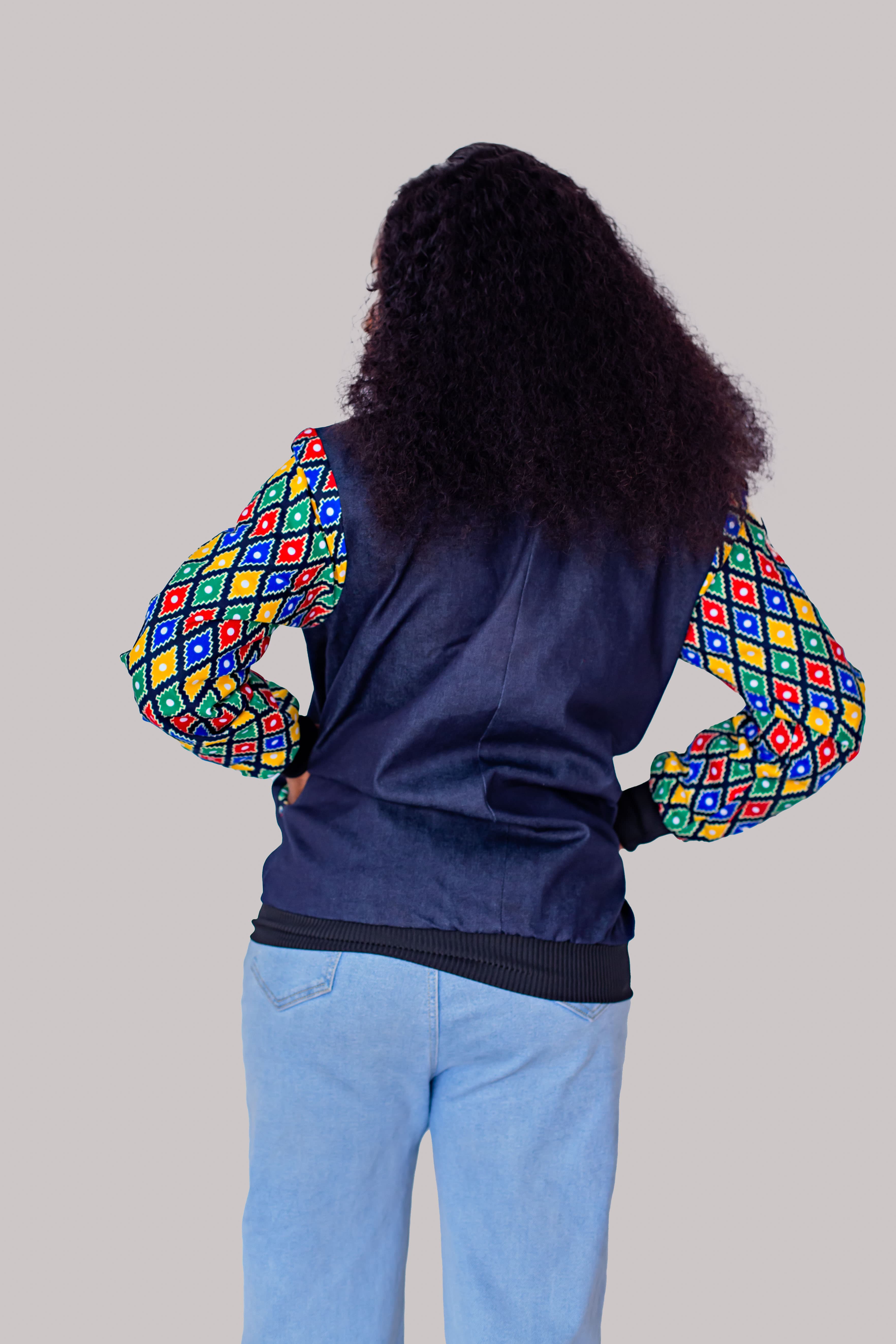 Ankara Sleeve Bomber — back close