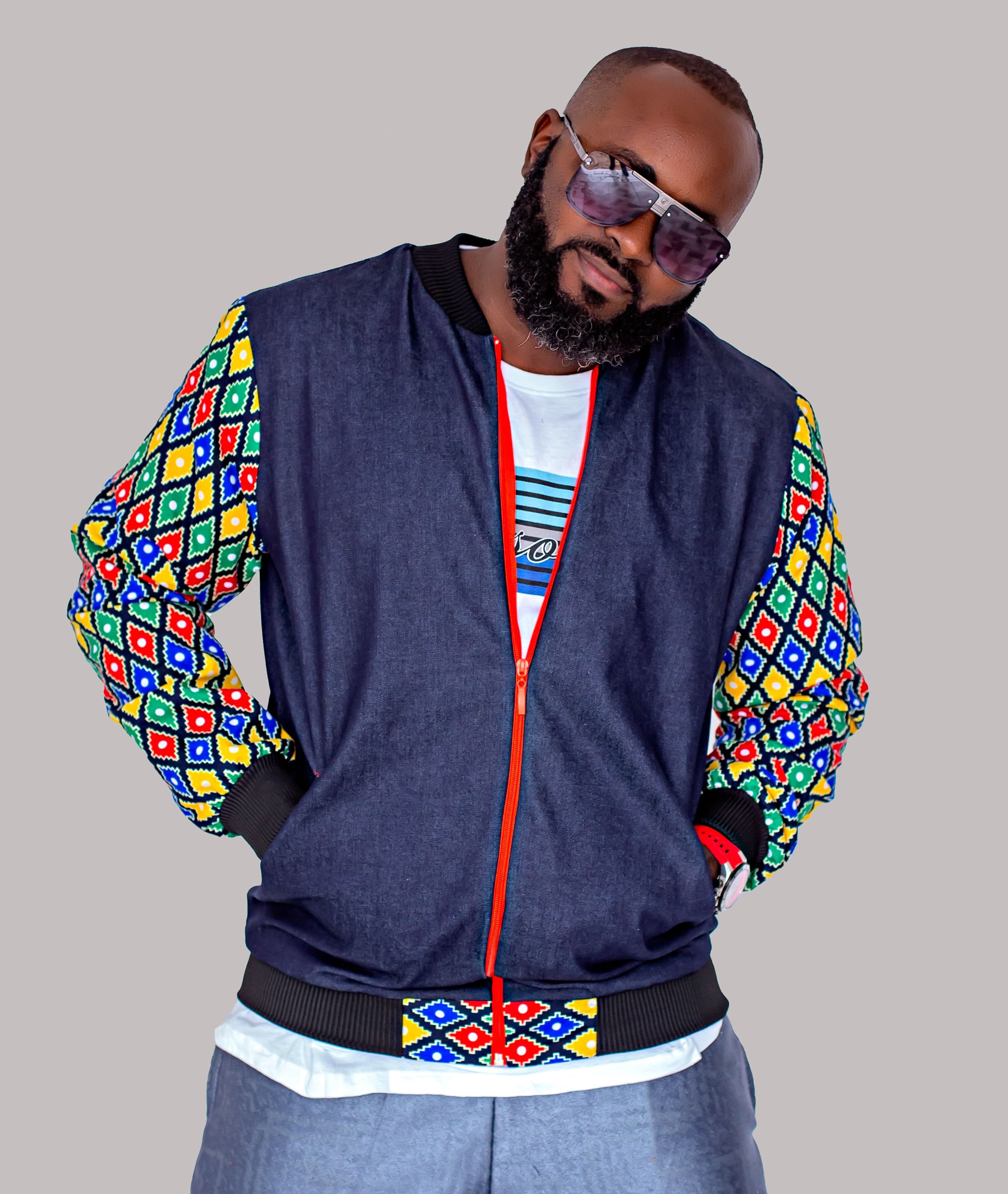 Ankara Sleeve Bomber — male close
