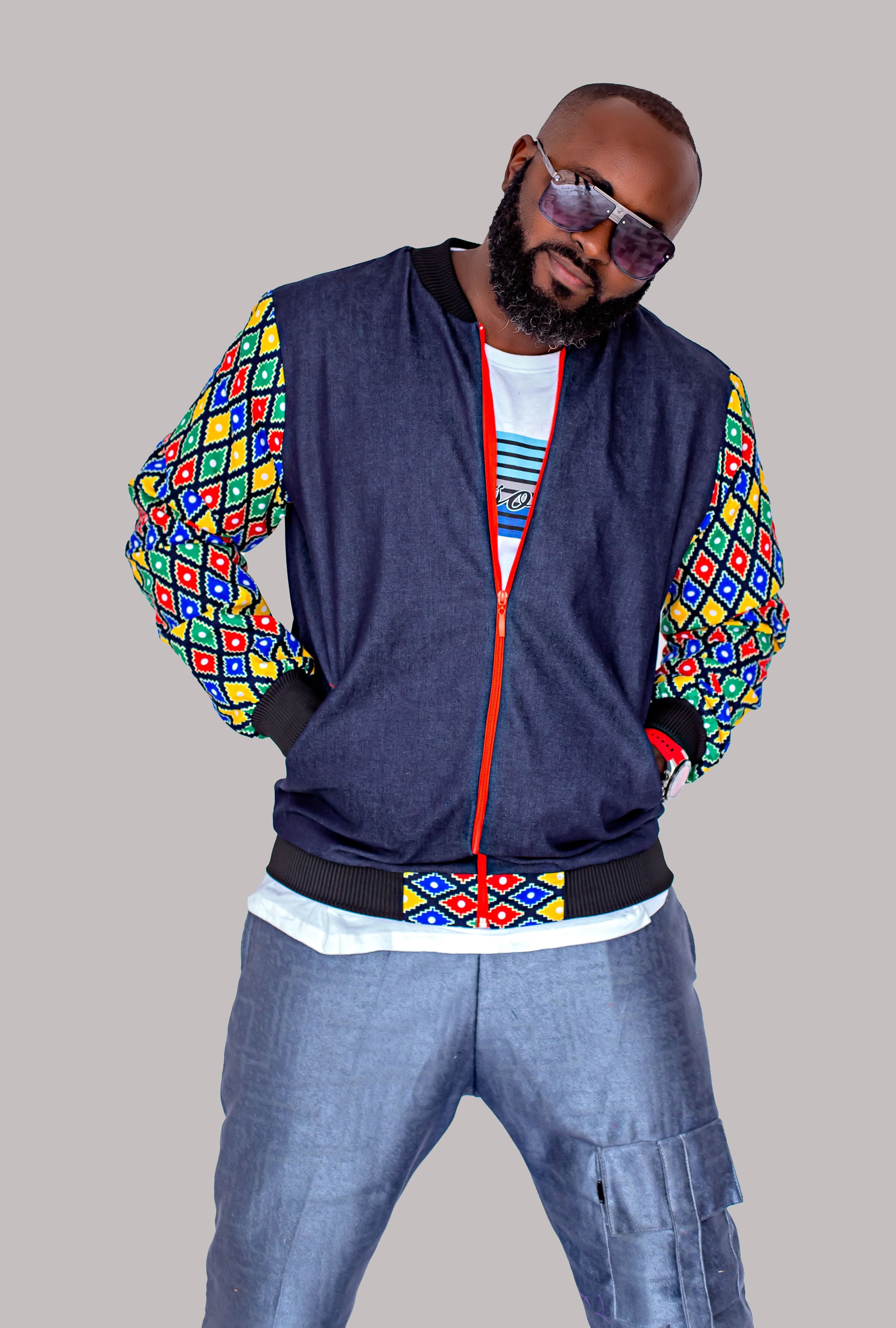 Ankara Sleeve Bomber — male styling