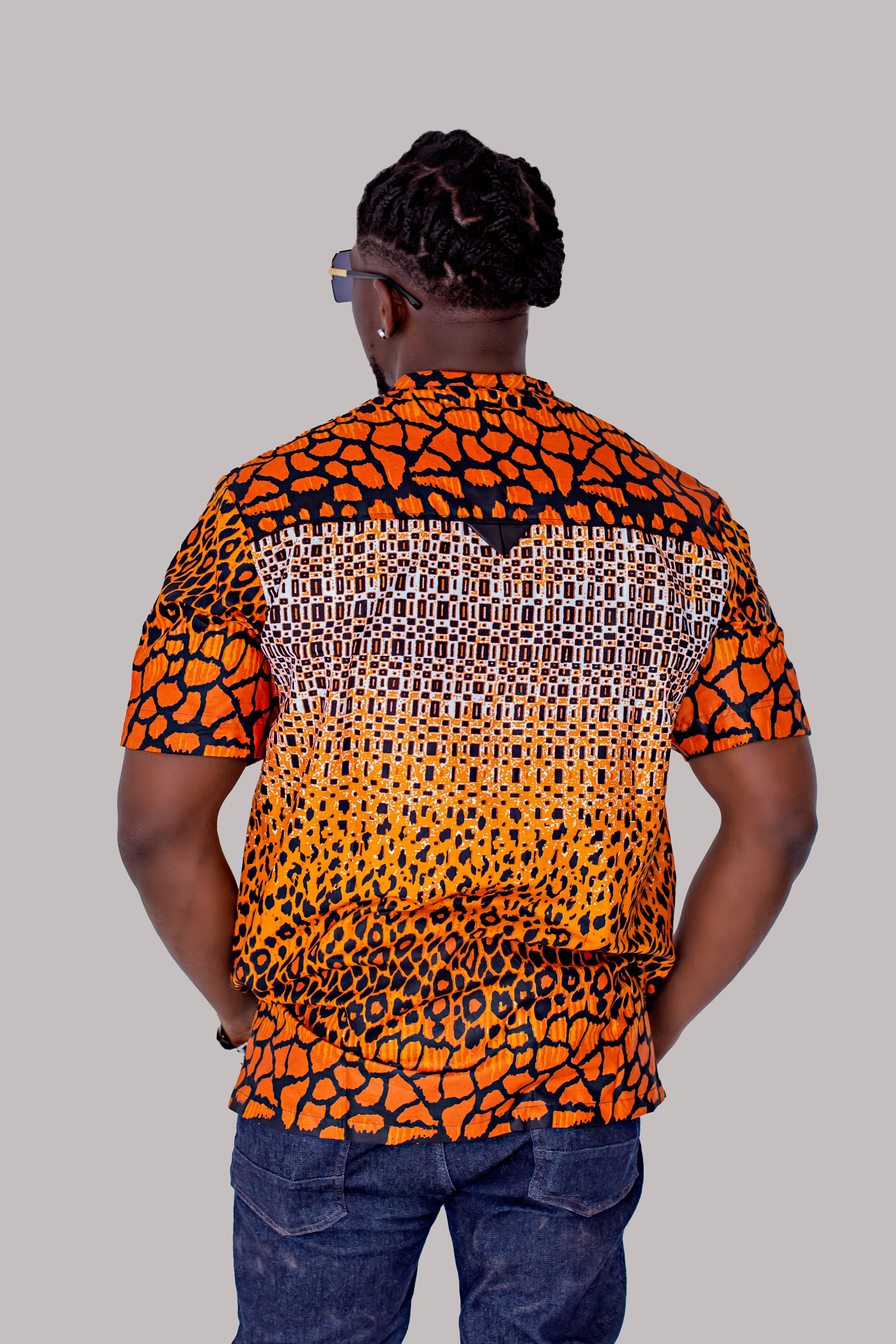 Orange Ankara Tee — back